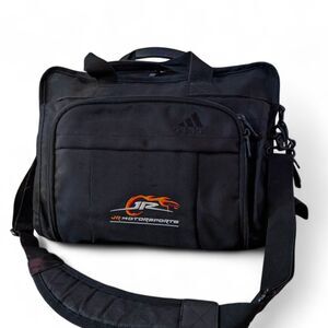 Team Issued JR Motorsports Black Laptop Travel Bag Messenger NASCAR Adidas